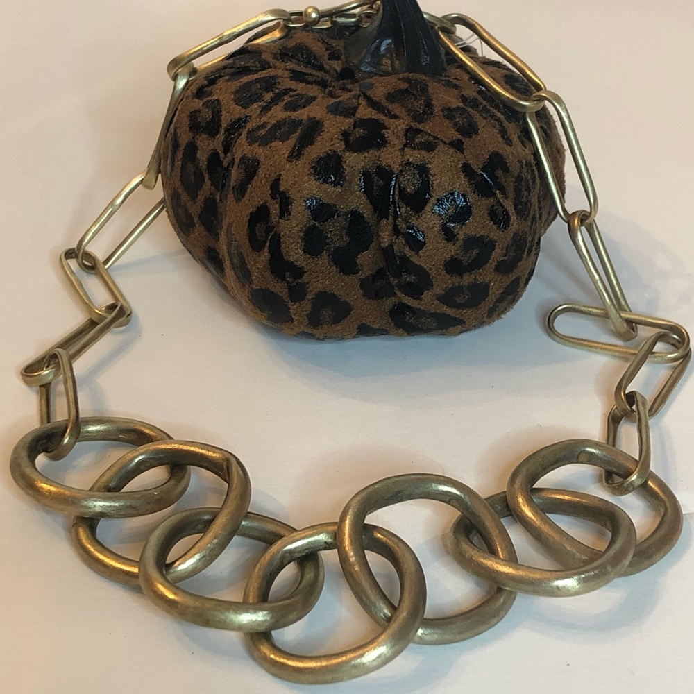 20” large link necklace in a brushed gold metal